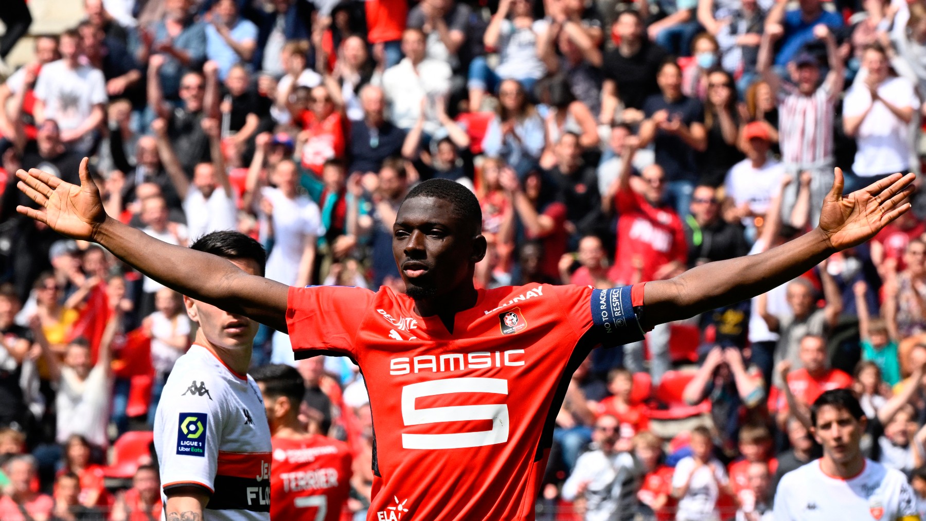 Traoré, en un partido con el Rennes. (AFP)