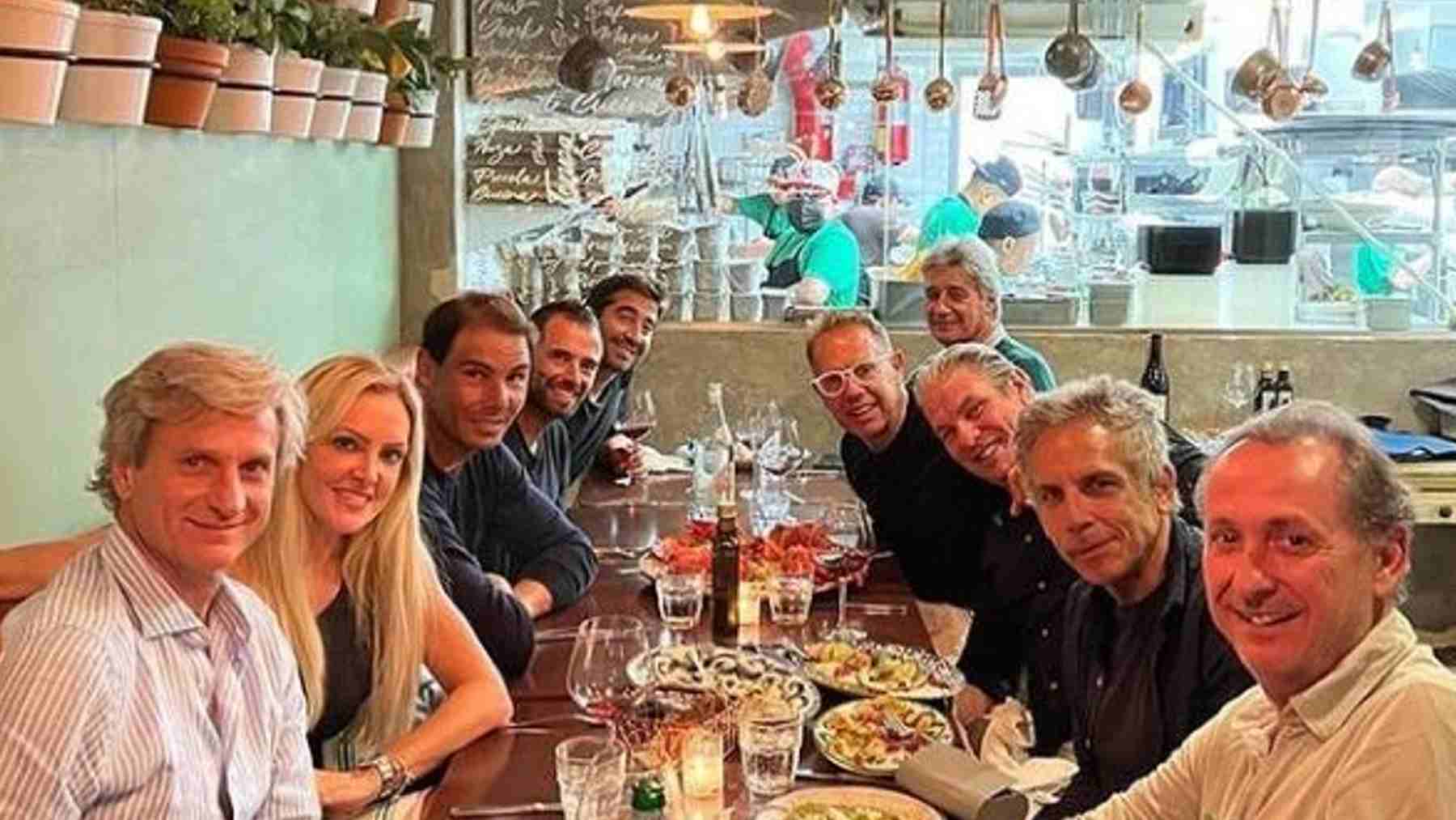 Rafa Nadal ha disfrutado de una cena con Ben Stiller y su equipo antes de participar en el US Open. INSTAGRAM