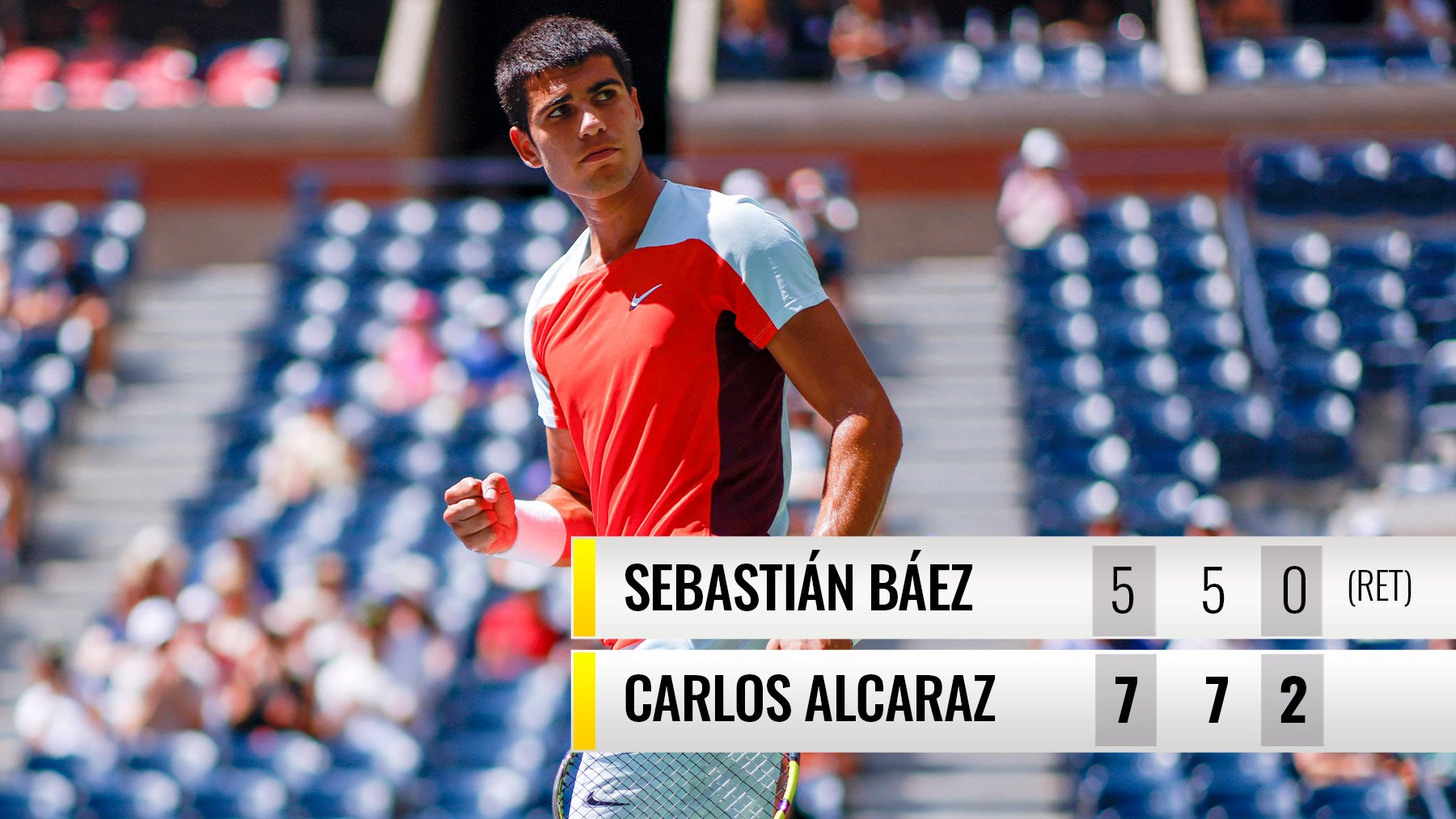 Alcaraz agota a Báez y pasa a segunda ronda del US Open