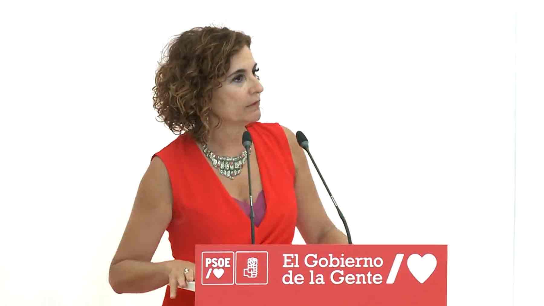 María Jesús Montero en un acto del PSOE en Mérida