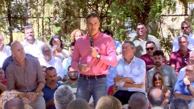 Pedro Sánchez, este sábado, durante el acto en Sevilla