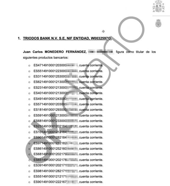 Informe de la Policía sobre las 93 cuentas de Juan Carlos Monedero.