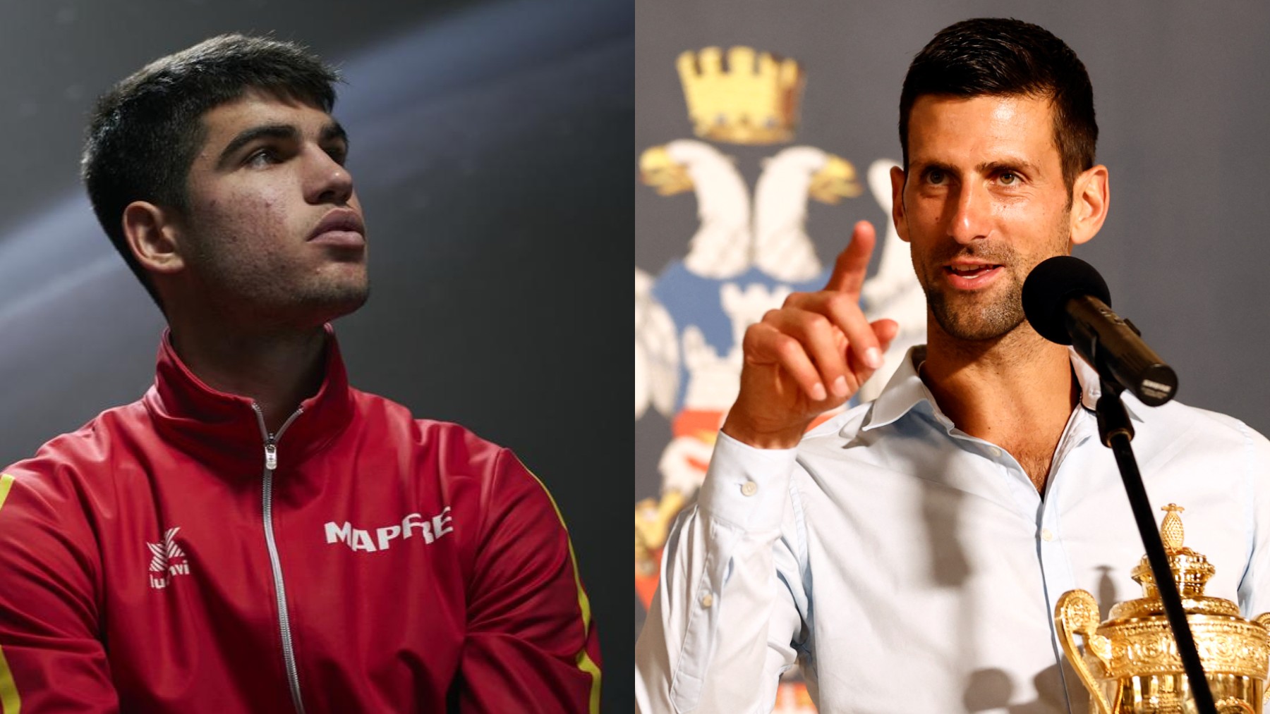 Carlos Alcaraz y Novak Djokovic.