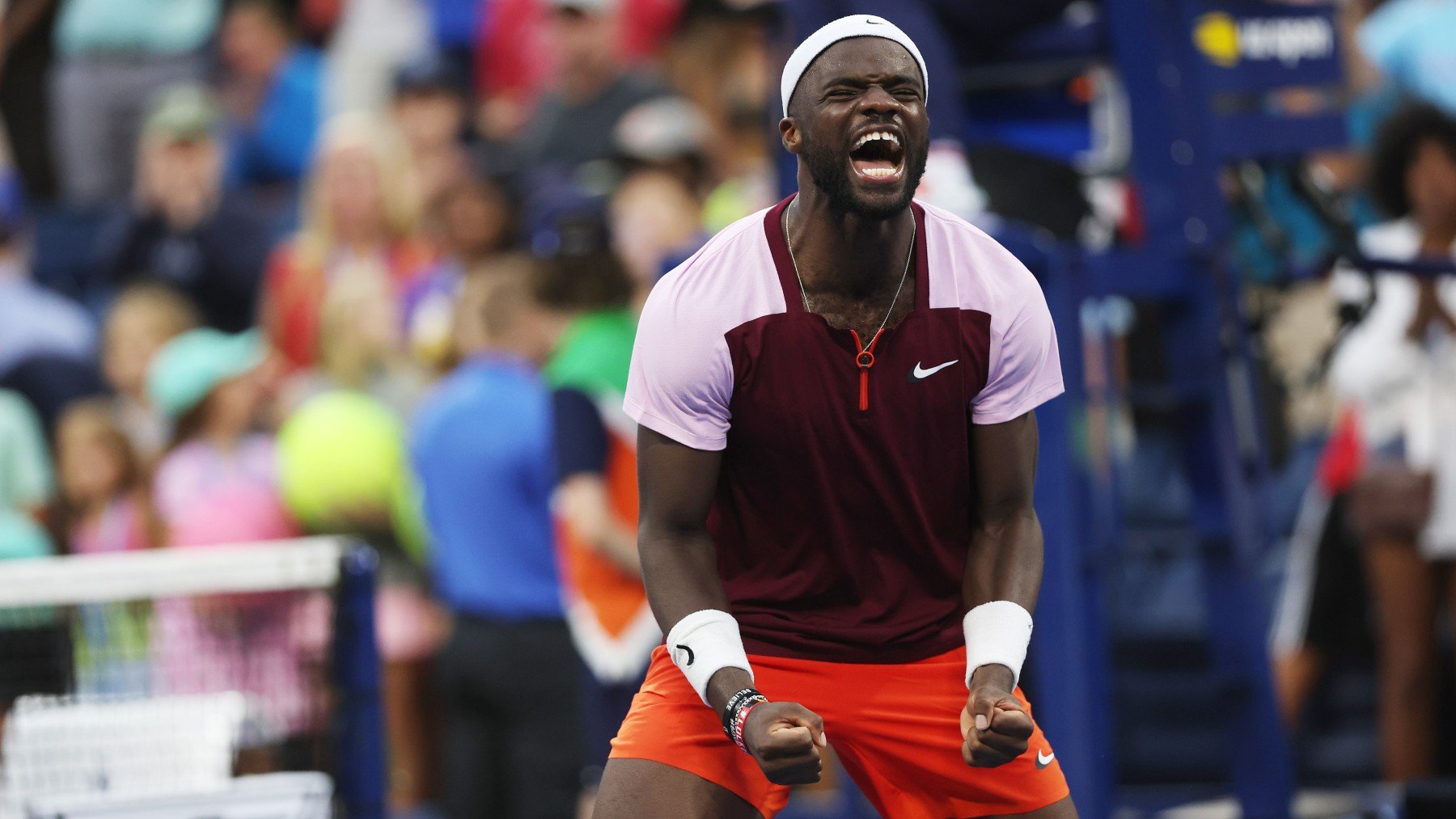 Frances Tiafoe, tras una victoria en el US Open. (Getty)