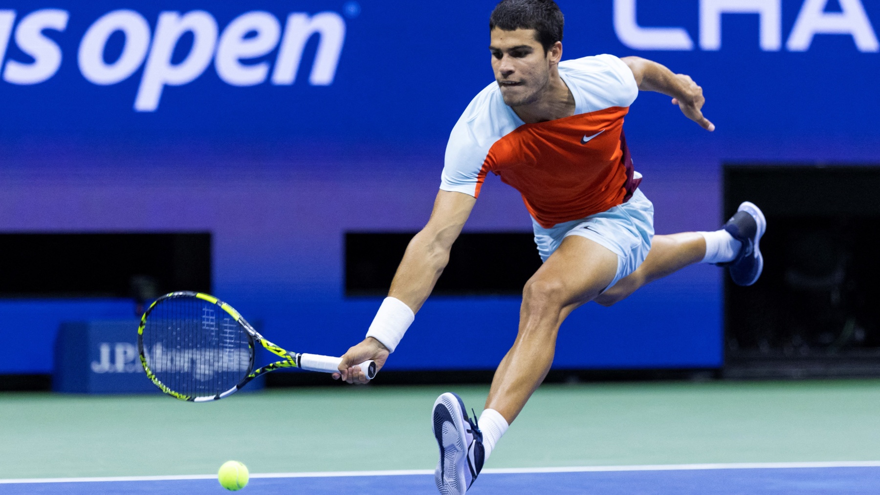 Carlos Alcaraz, durante el presente US Open. (AFP)