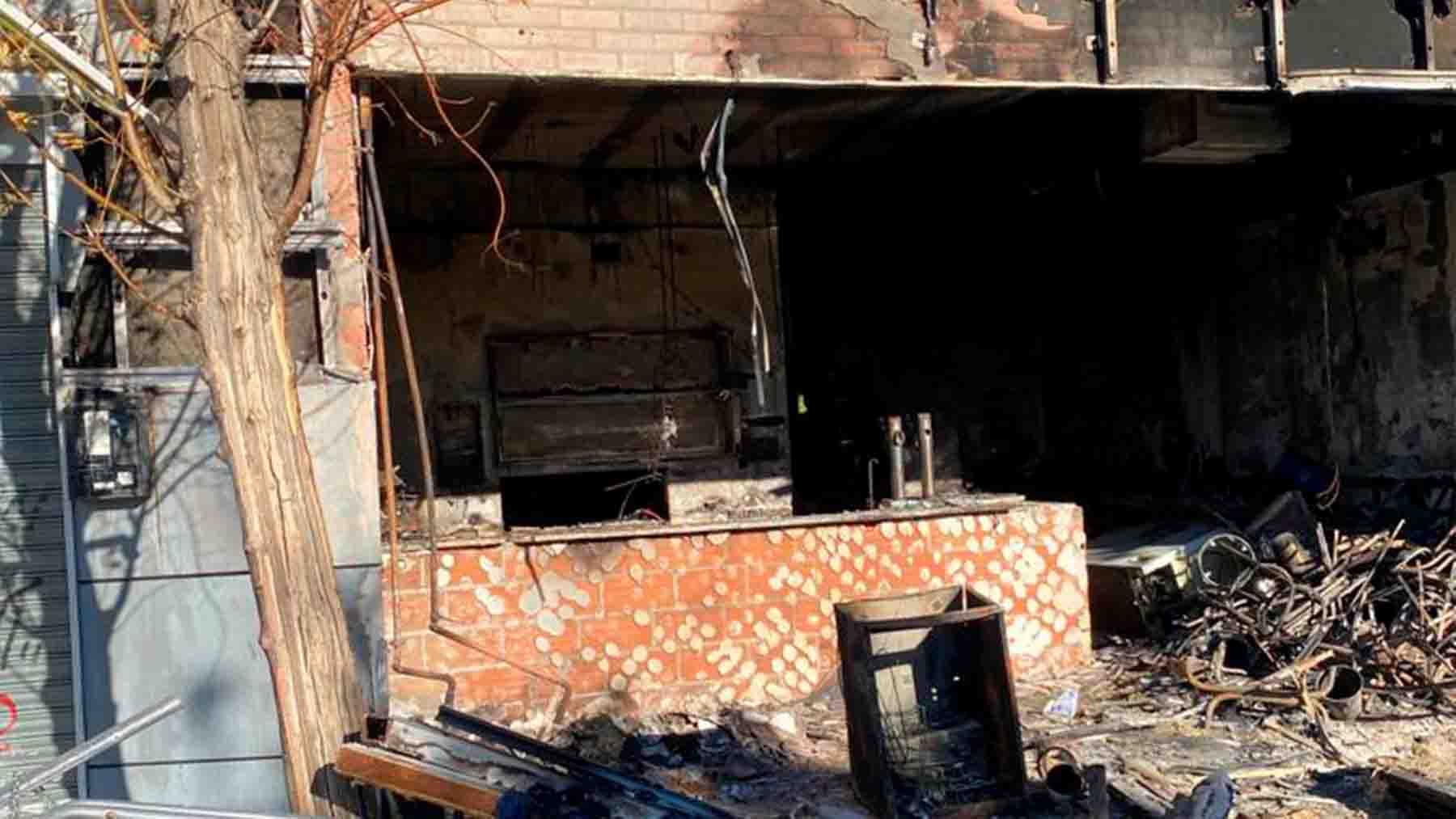 Incendio de un bar en Carabanchel