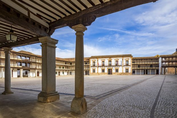Plaza Mayor de Tembleque de Toledo, Castilla la Mancha, España