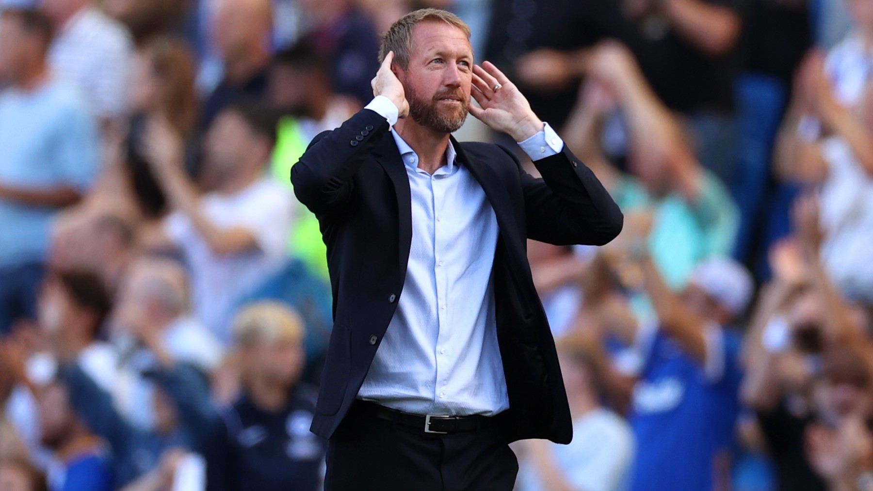 Graham Potter, durante un partido con el Brighton. (Getty)