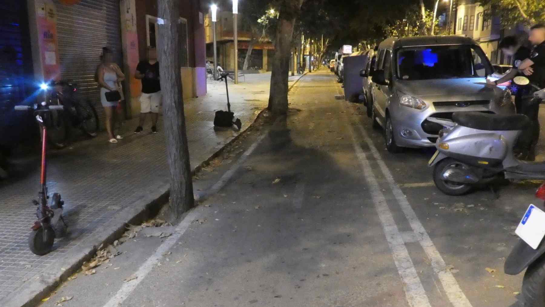 Accidente entre dos patinetes eléctricos en Palma. POLICÍA LOCAL
