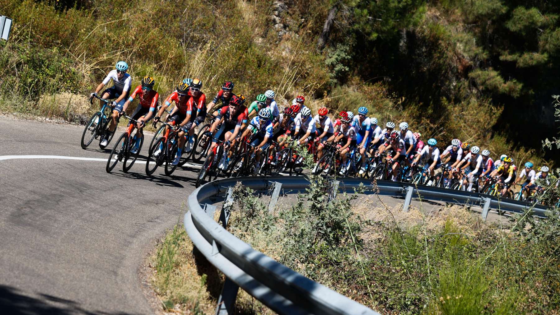 Una imagen del pelotón de la Vuelta a España. (EFE)