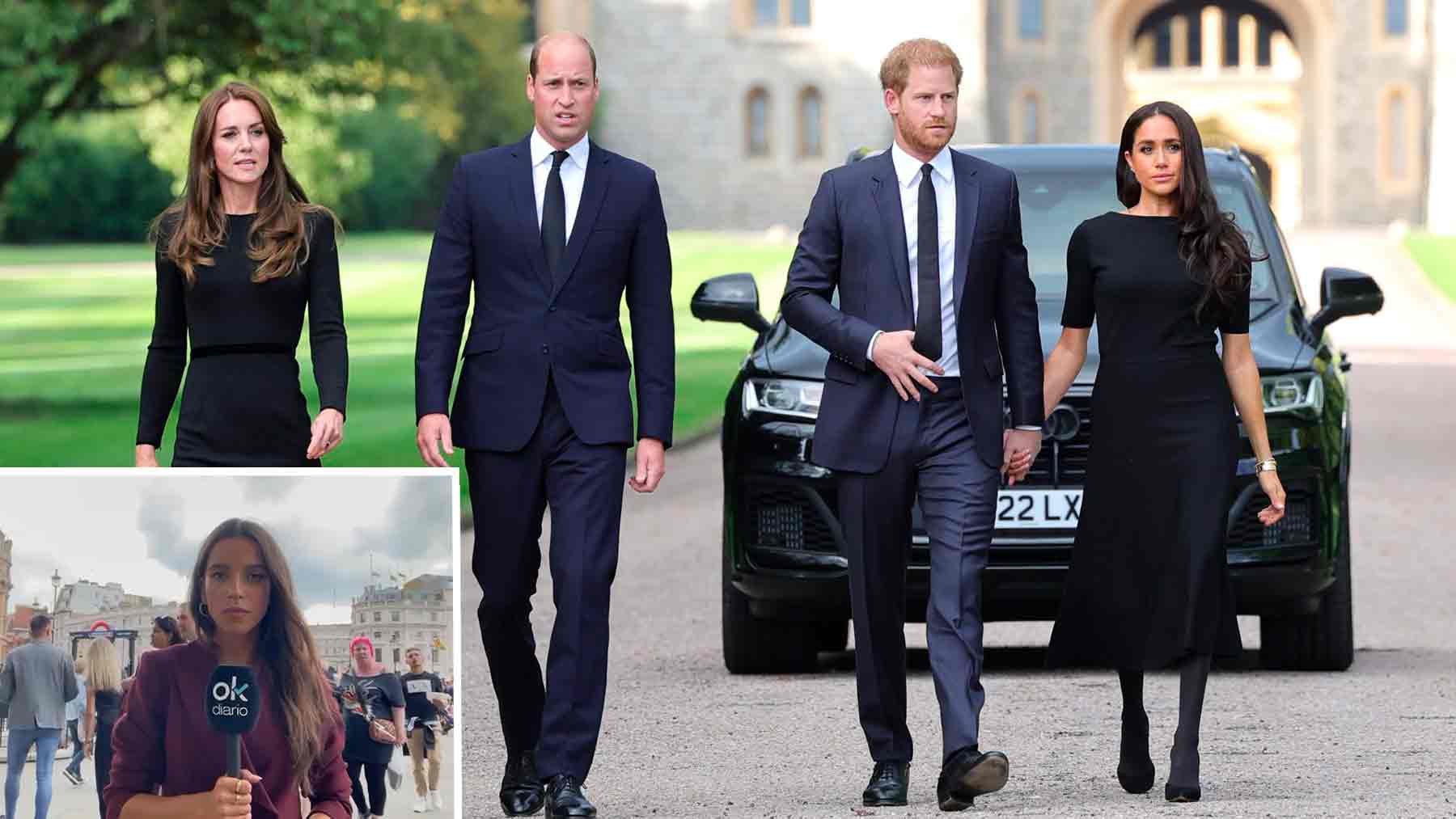 Los príncipes Guillermo y Enrique y la esposas de ambos, Catalina y Meghan