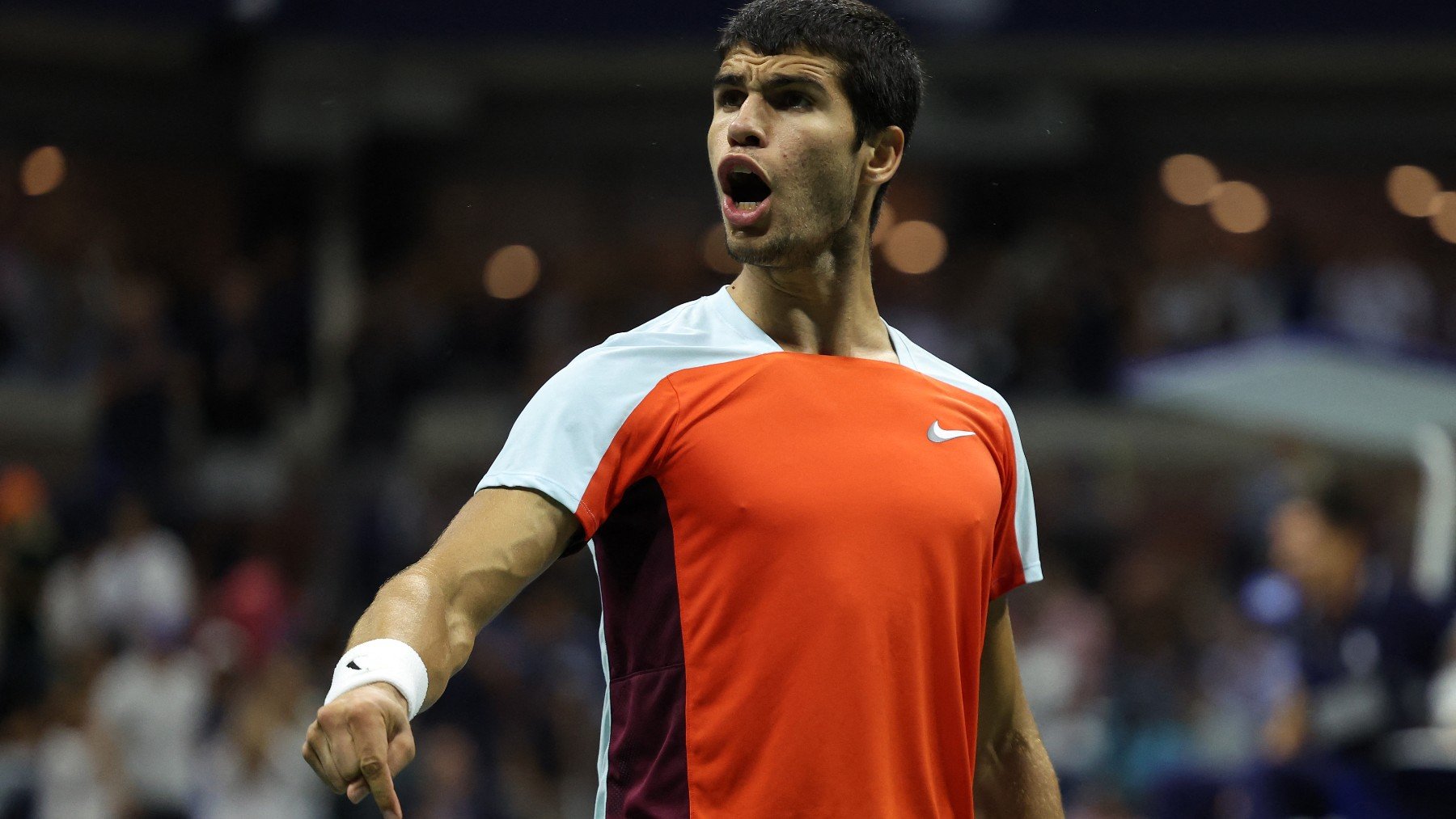 Carlos Alcaraz, durante la final del US Open. (AFP)