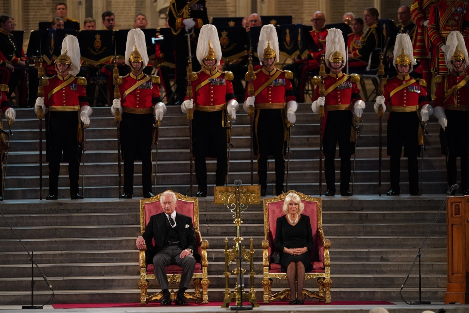 El Rey Carlos III en el salón de Westminster (EP)