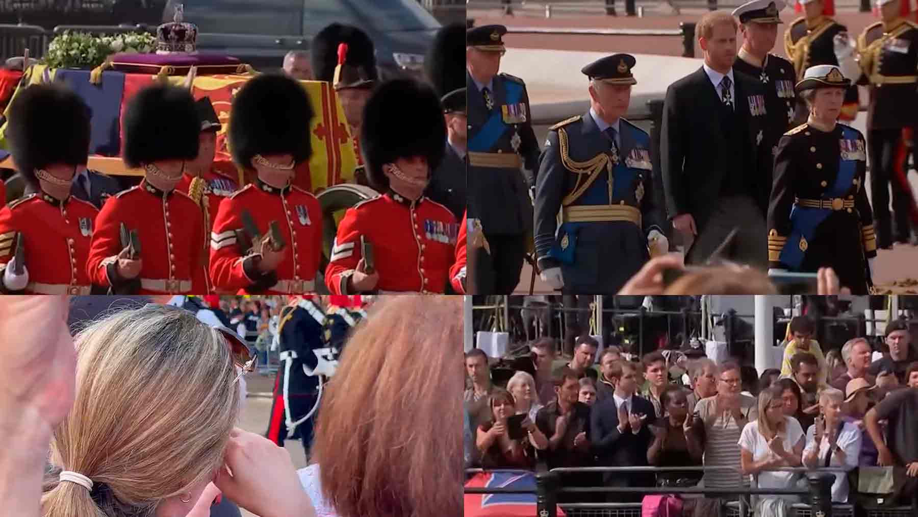 Los británicos acompañan al cortejo de la Reina Isabel II