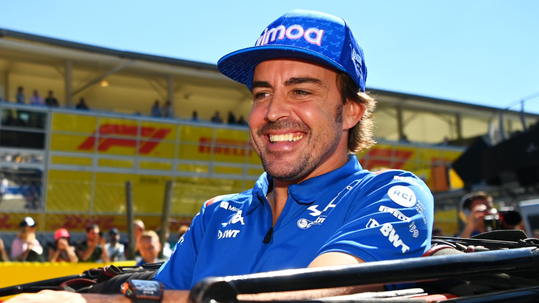 Fernando Alonso, antes de un gran premio. (Getty)