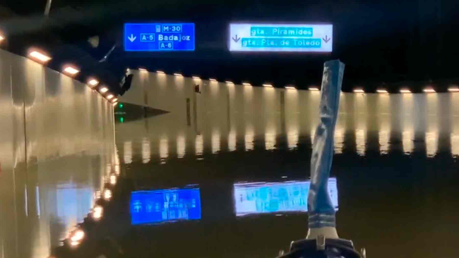 El túnel de la M-30 inundado