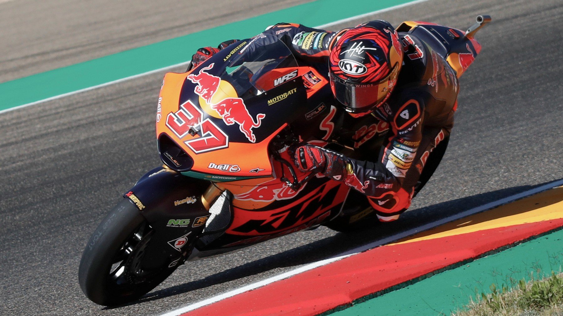 Augusto Fernández, durante el GP de Aragón de MotoGP. (Red Bull KTM Ajo)