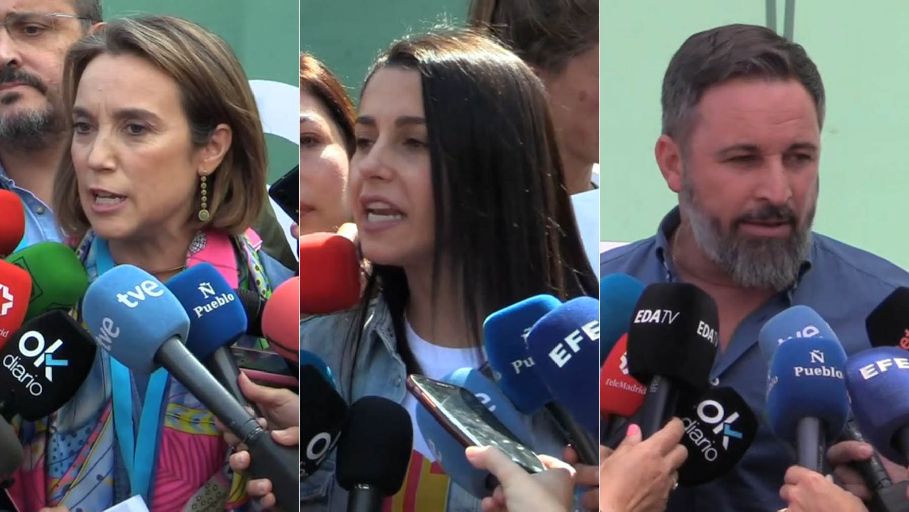 Cuca Gamarra, Santiago Abascal e Inés Arrimadas en la manifestación en Barcelona