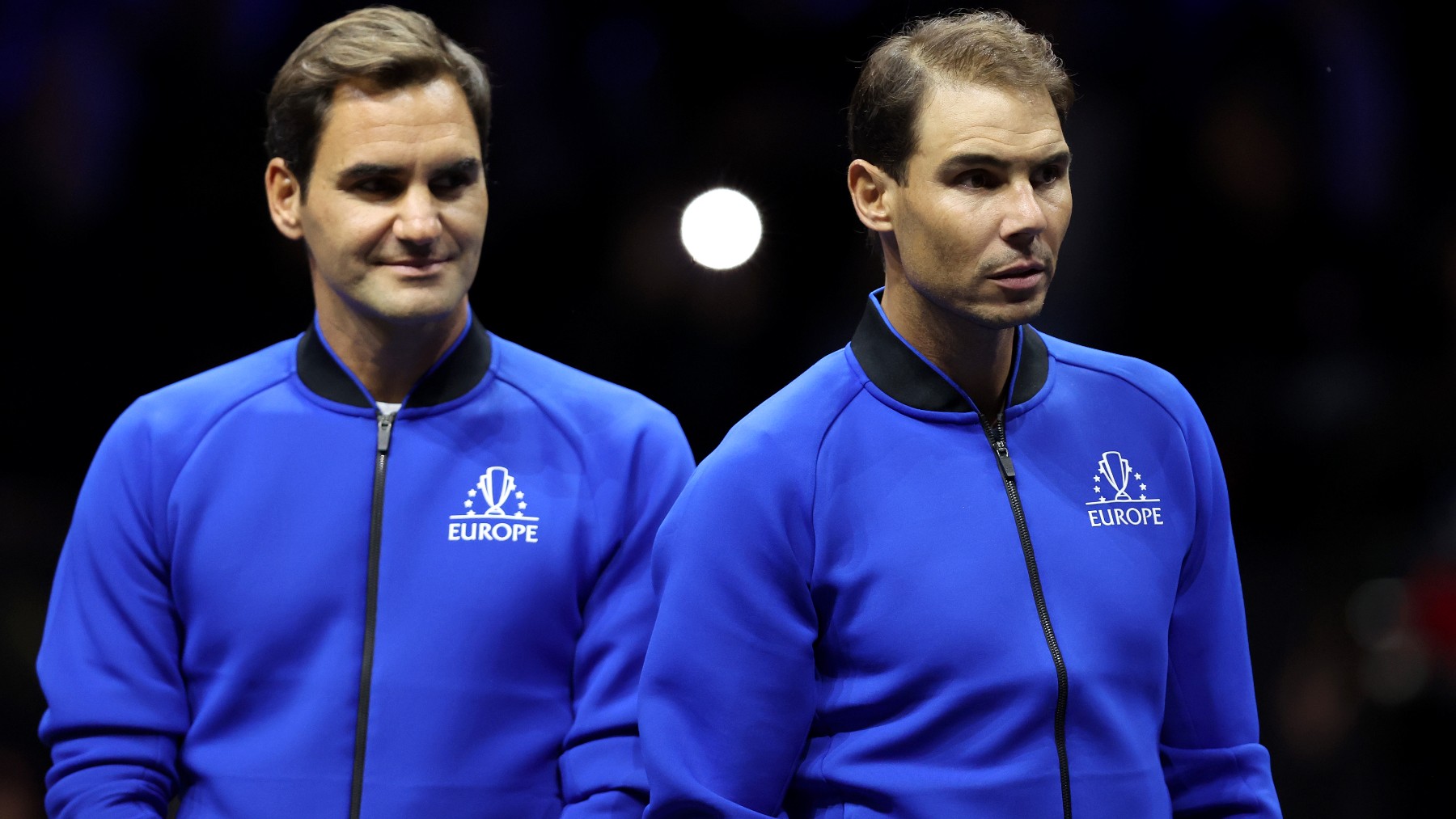 Federer y Nadal, durante la presentación de la Laver Cup. (Getty)