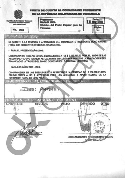 El contrato para labores de asesoría al Gobierno venezolano abarca los años 2008, 2009, 2010 y 2011.