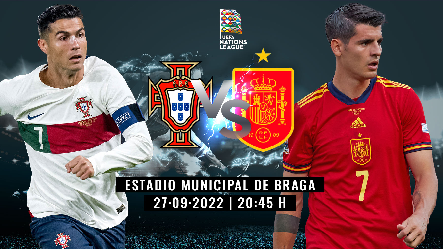Portugal y España se miden en la sexta jornada de la Liga de Naciones.
