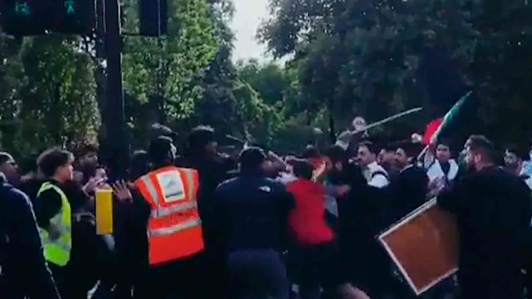 Manifestaciones en contra del régimen iraní en Londres.