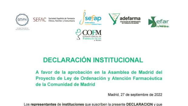 La profesión farmacéutica da su apoyo «firme y claro» a la Ley de Farmacia de Madrid