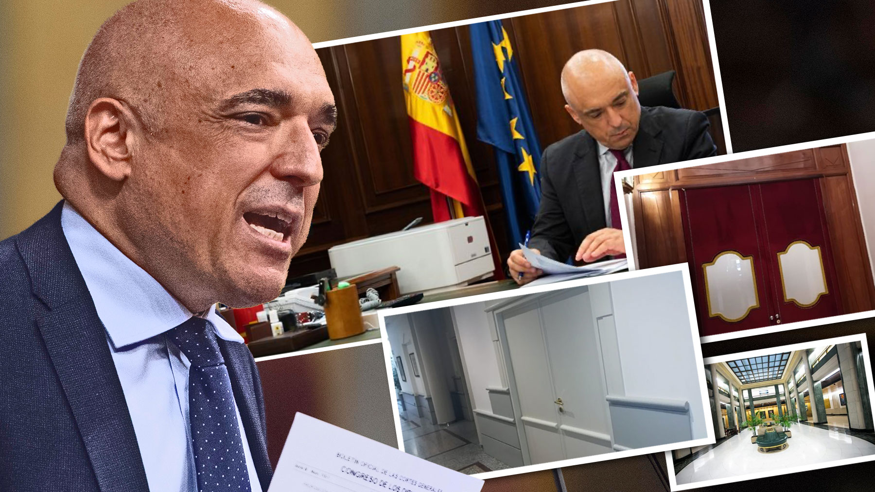 El secretario de Estado de Relaciones con las Cortes, Rafael Simancas, dispone de cuatro despachos.