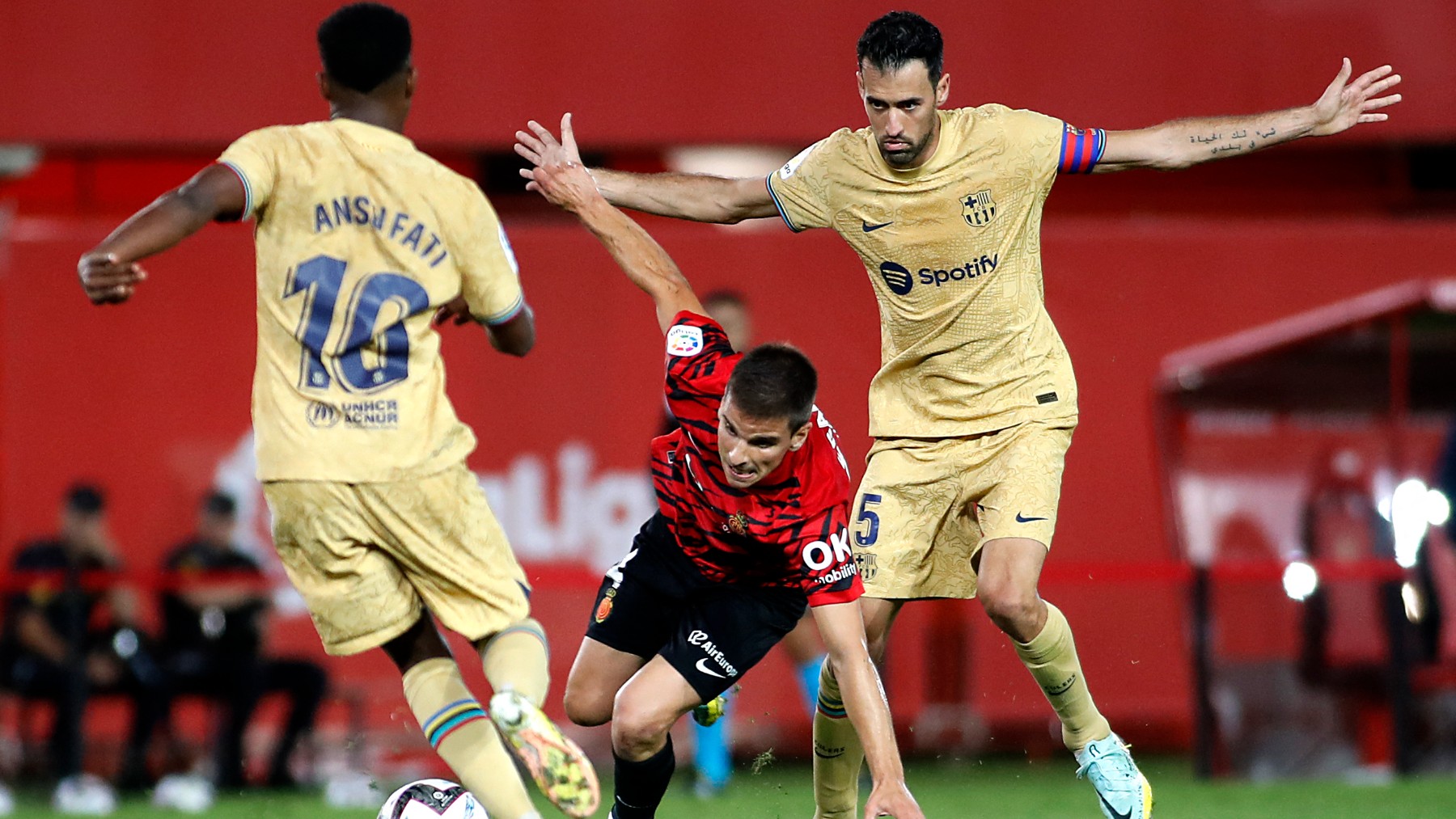 Sergio Busquets, durante el Mallorca – Barcelona. (AFP)