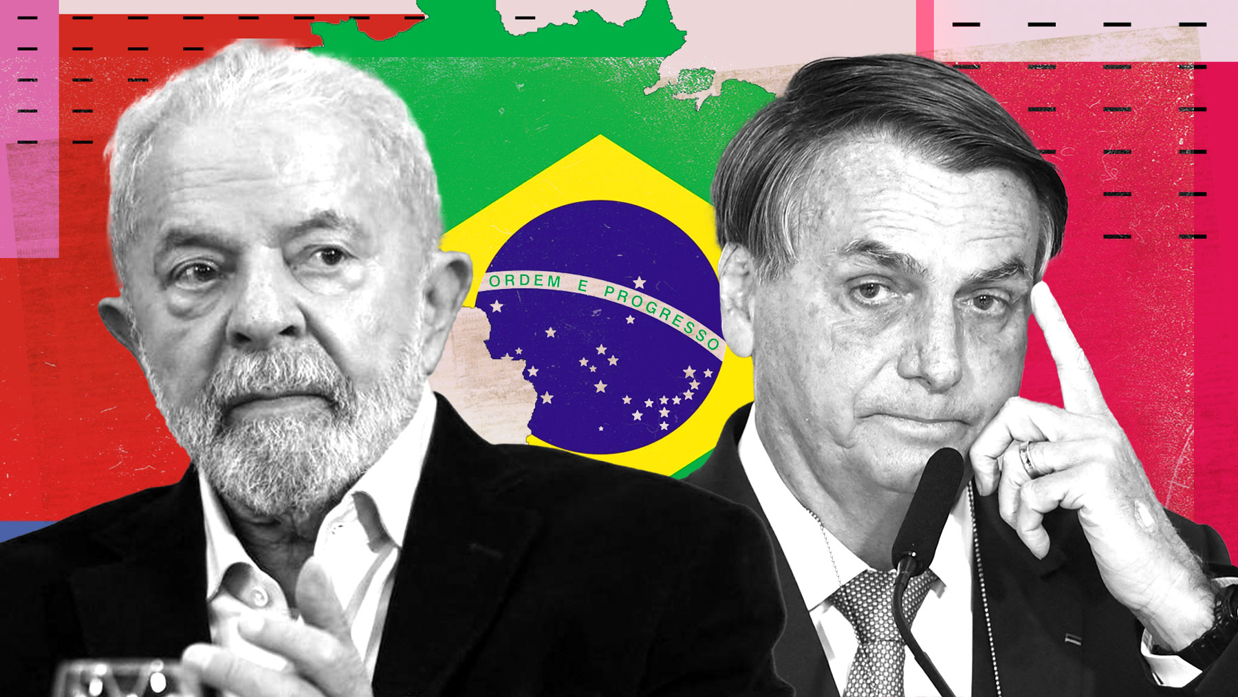 Fotomontaje con Lula y Bolsonario
