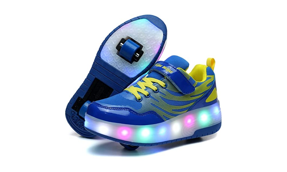 Zapatos con ruedas y luces LED azul