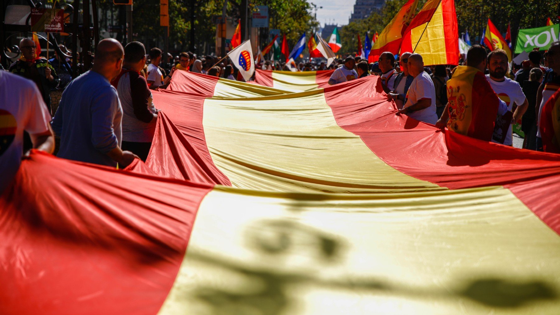 Imagen de una manifestación del Día de la Hispanidad. (Europa Press)