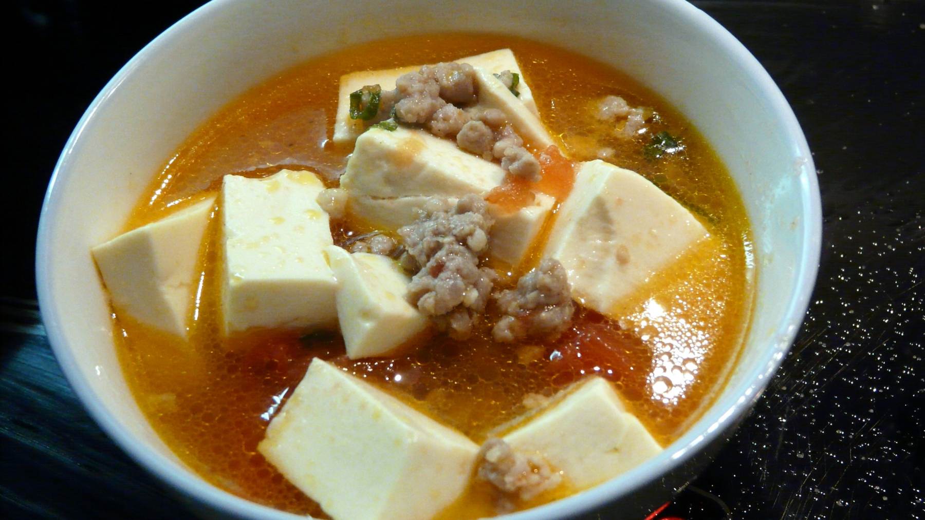 Sopa casera de tofu