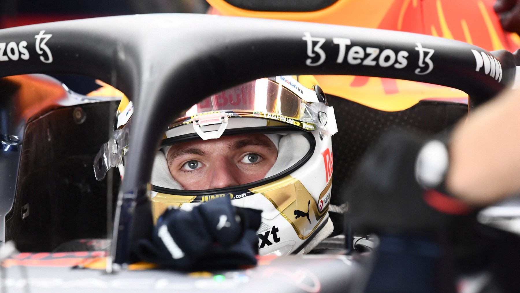 Verstappen a bordo de su Red Bull. (Getty)