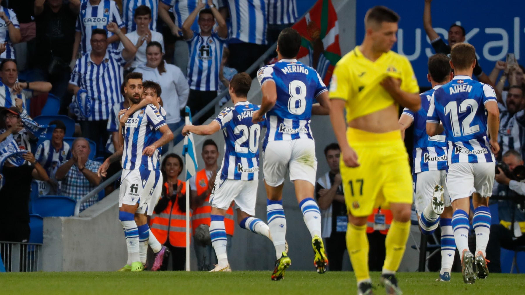 Brais Méndez celebra su gol al Villarreal. (EFE)