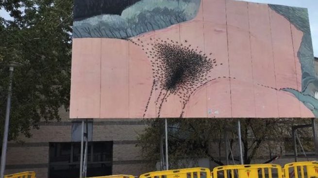 Obra de arte recolocada por el Ayuntamiento de Rivas.