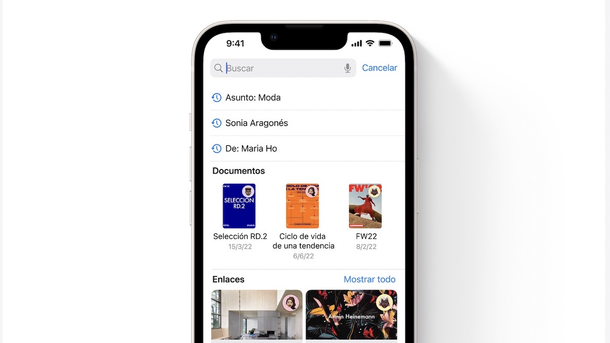 Mail en iOS 16