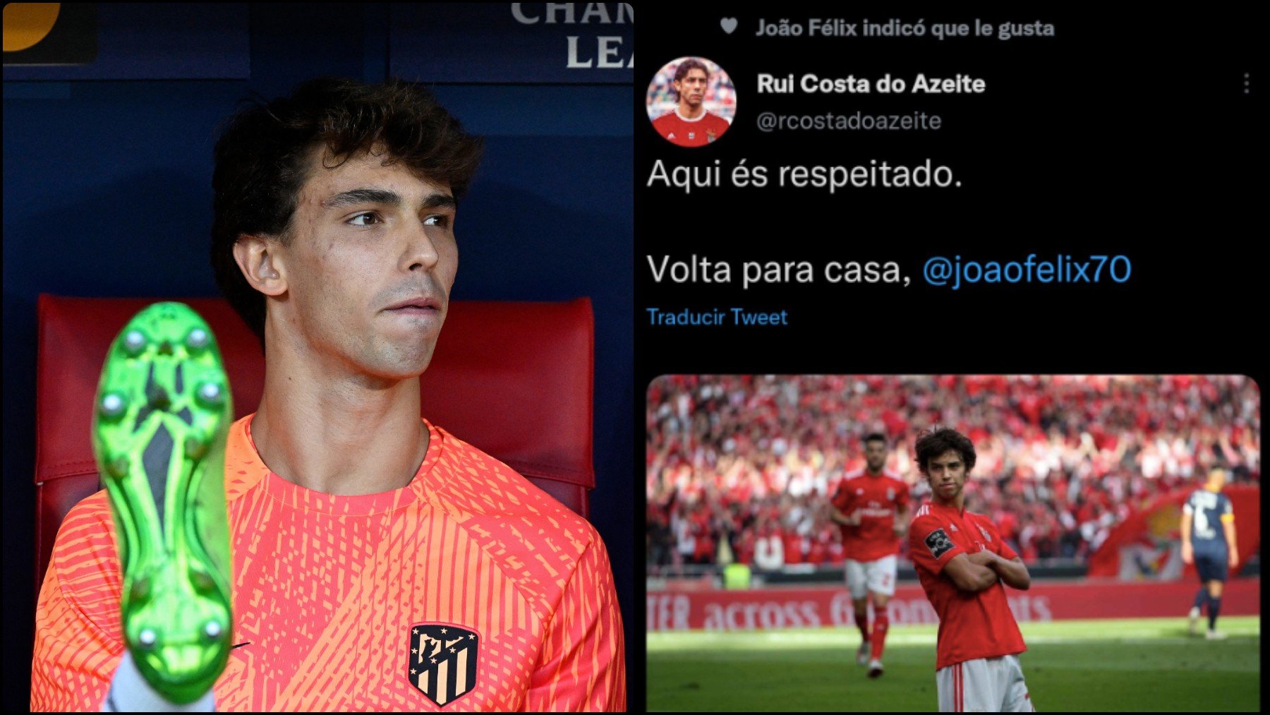 Joao Félix la lió en redes tras el partido ante el Brujas.