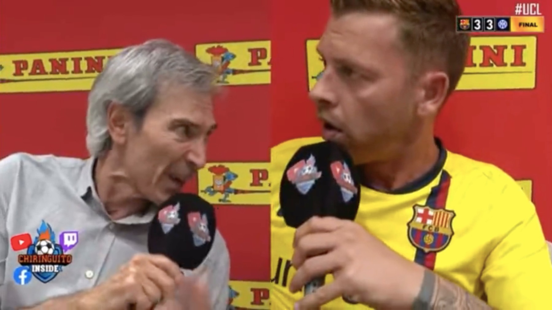 Lobo Carrasco y Jota Jordi, durante el Chiringuito Inside del Barça-Inter.