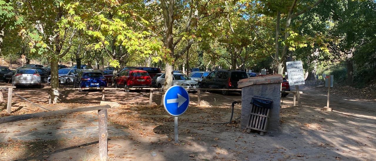 El parking del Monasterio de Piedra.