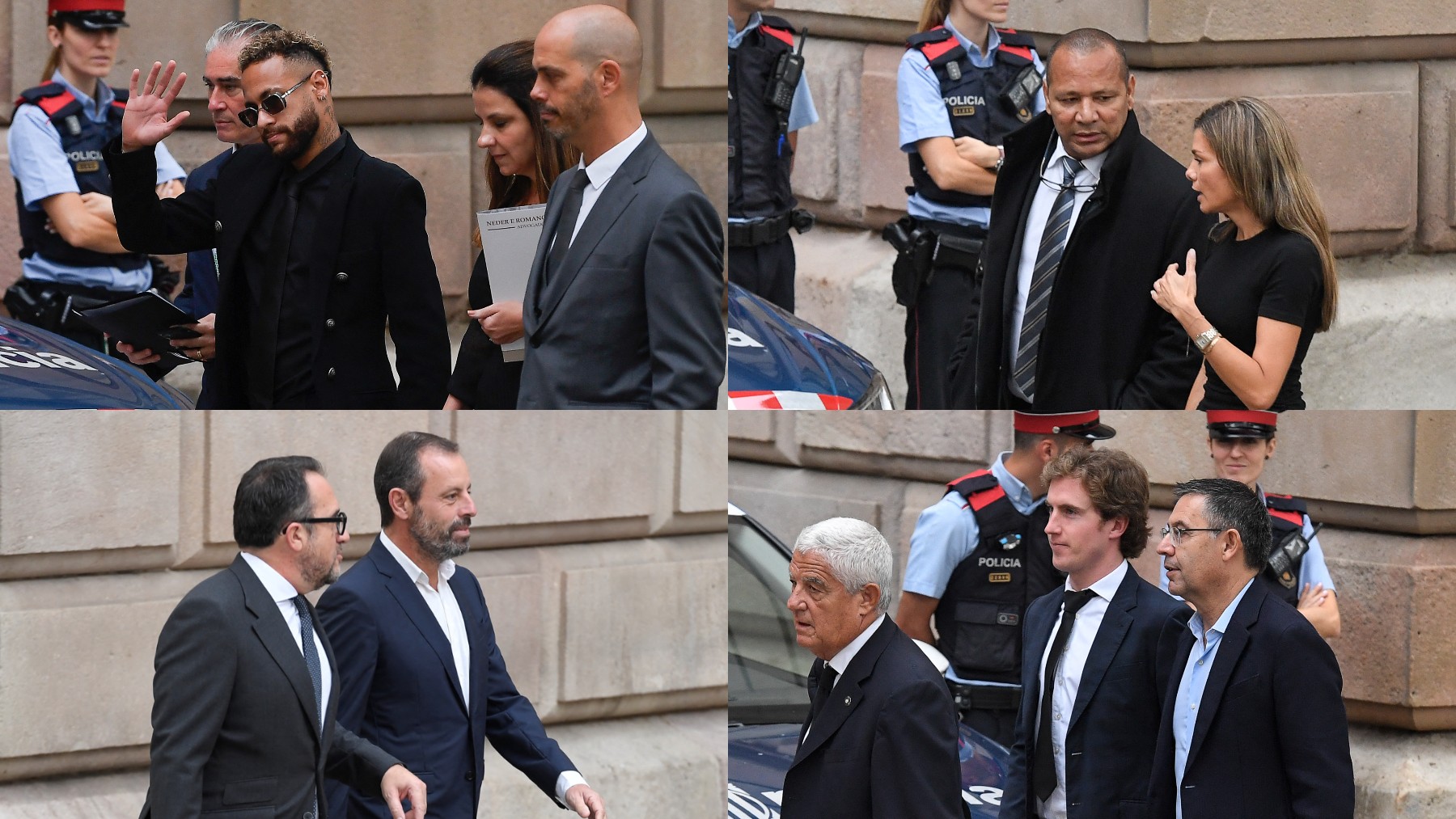 Los acusados en el Caso Neymar II llegan a la Audiencia. (AFP)