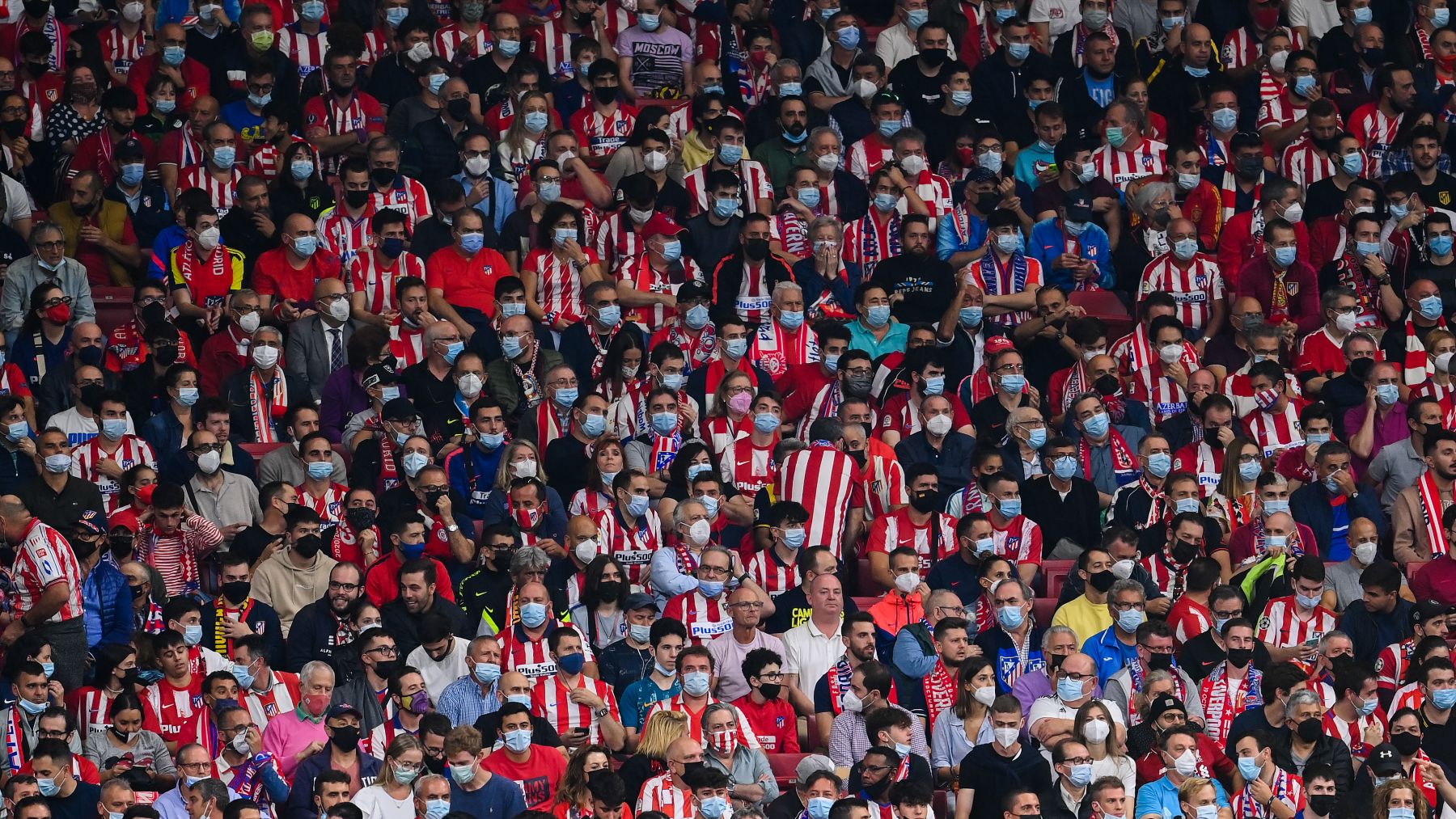 La afición del Atlético de Madrid en un partido. (Getty)