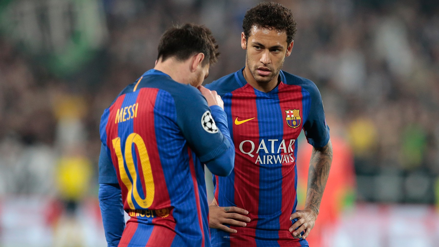 Messi y Neymar, durante su etapa en el Barcelona. (Getty)