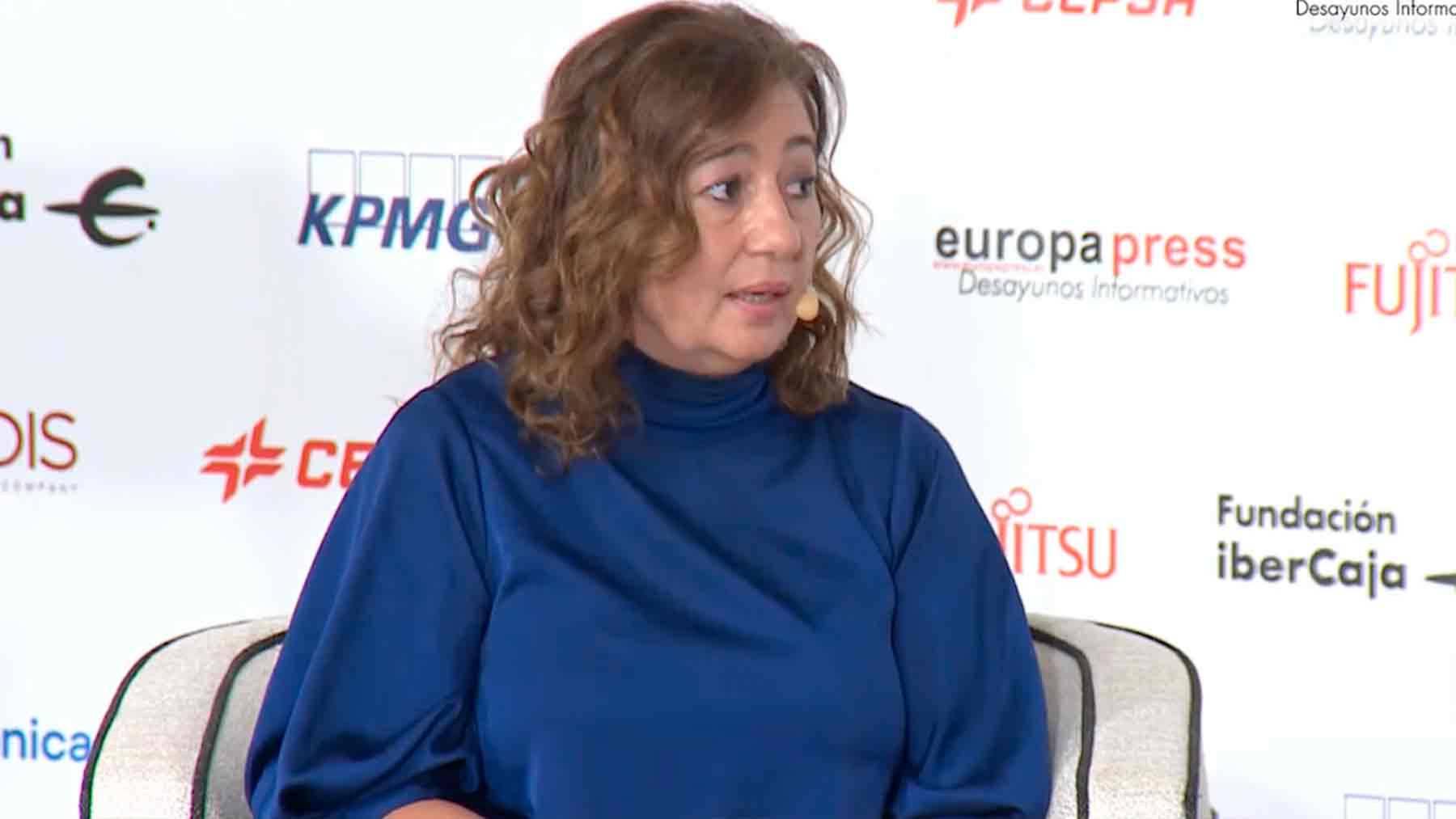 La presidenta balear, Francina Armengol, durante su intervención en Los Desayunos de Europa Press.