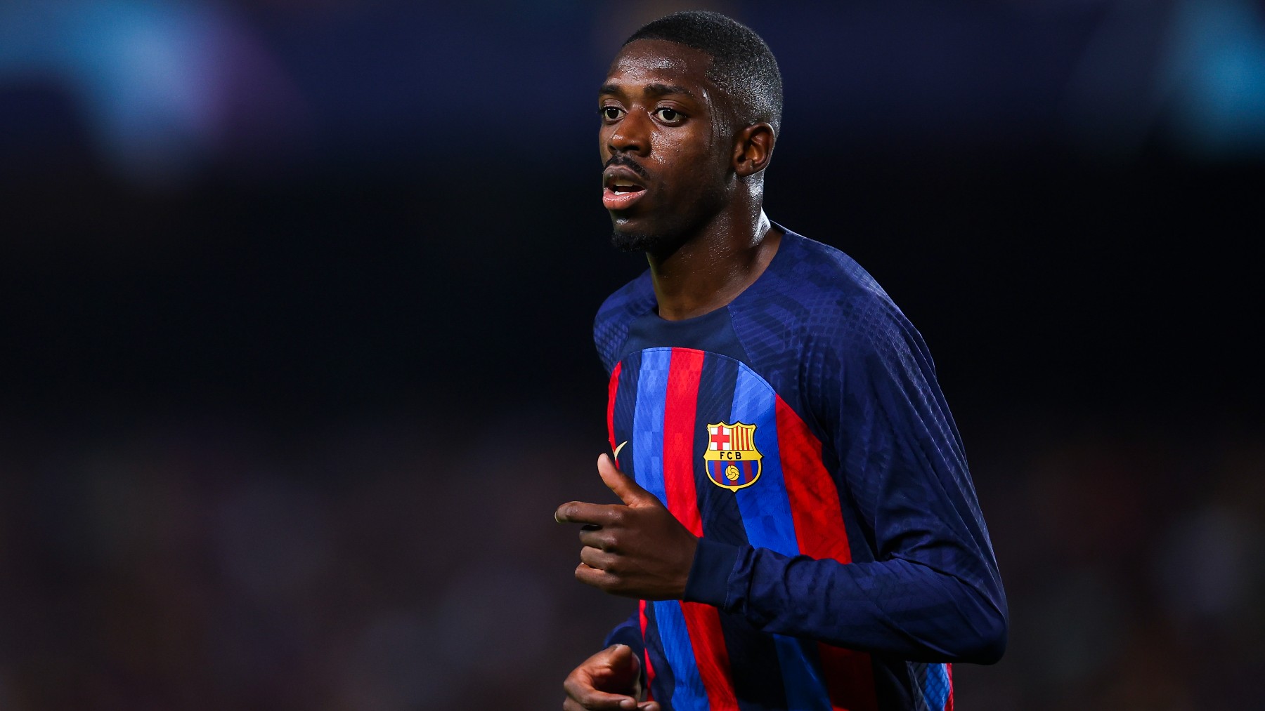 Ousmane Dembélé, durante un partido del Barcelona. (Getty)