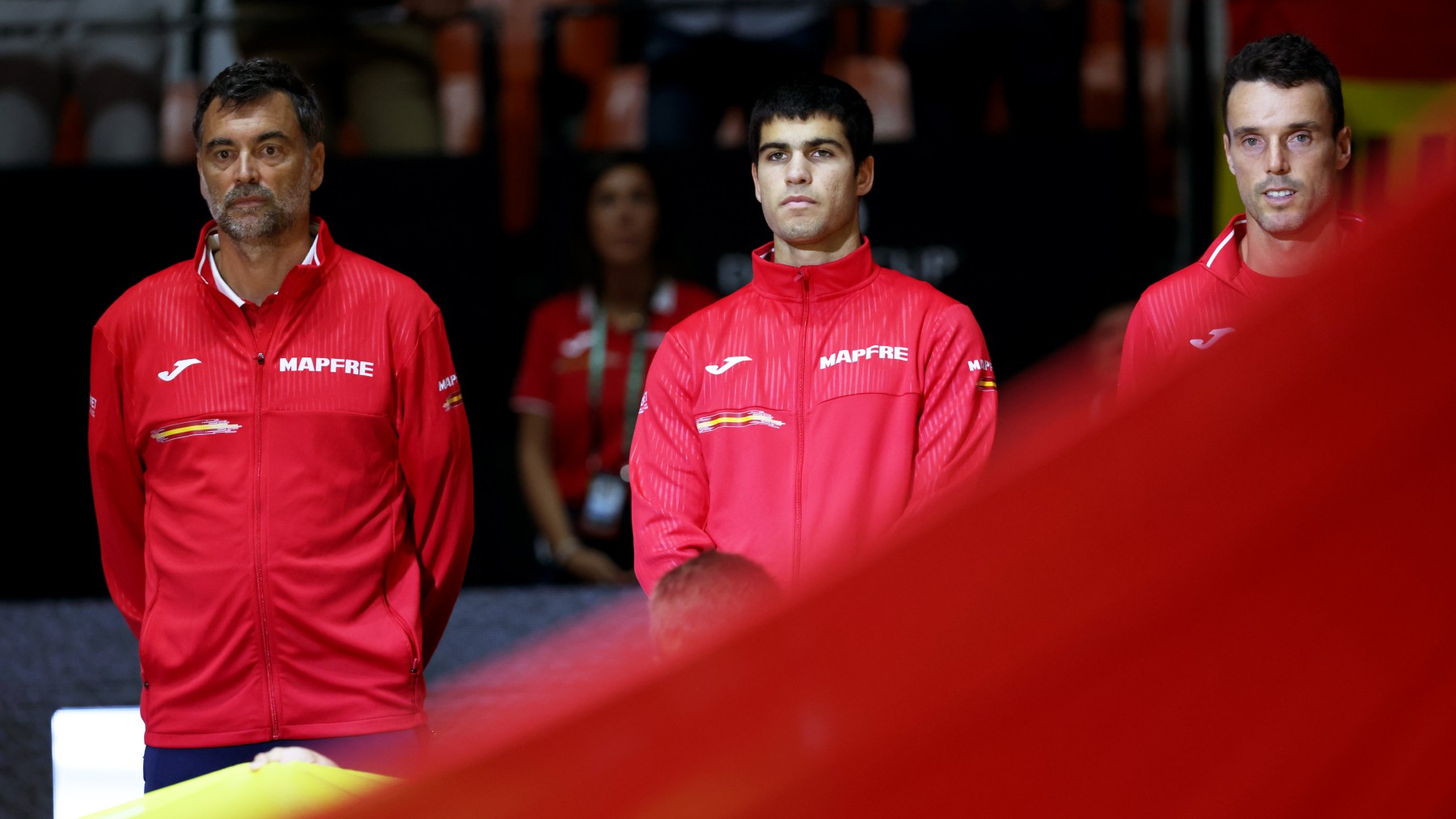 Bruguera, Alcaraz y Bautista, en Valencia. (Getty)