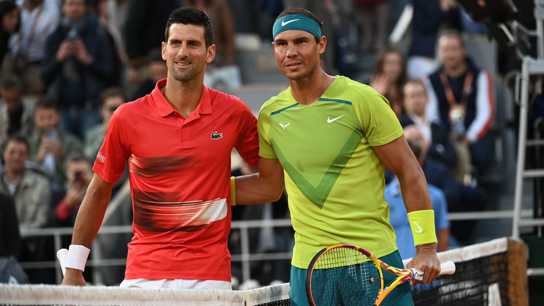 Djokovic y Nadal, antes de su duelo en Roland Garros. (AFP)
