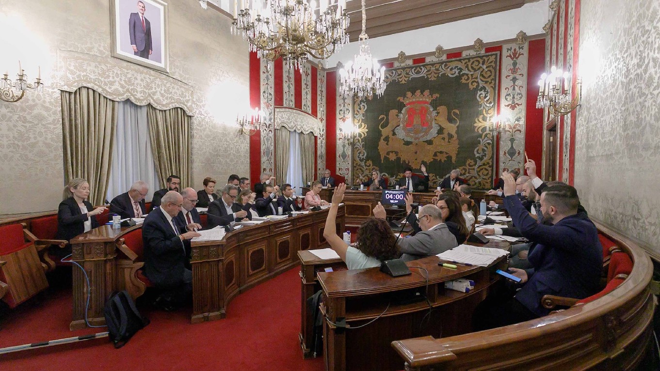 Votación en el Pleno del Ayuntamiento de Alicante, hoy.