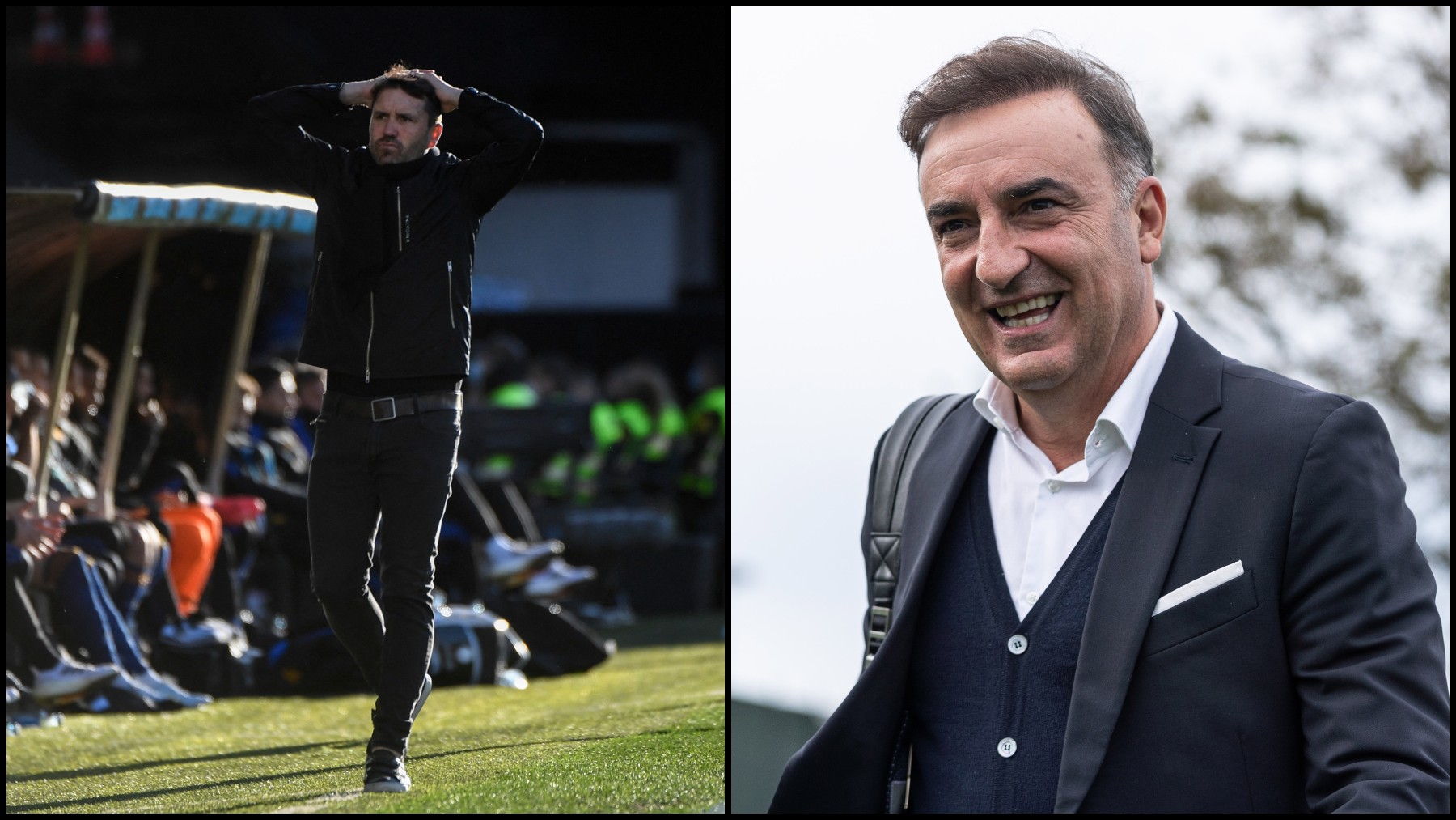 Coudet y Carvalhal, ex entrenador y nuevo técnico del Celta de Vigo (AFP)