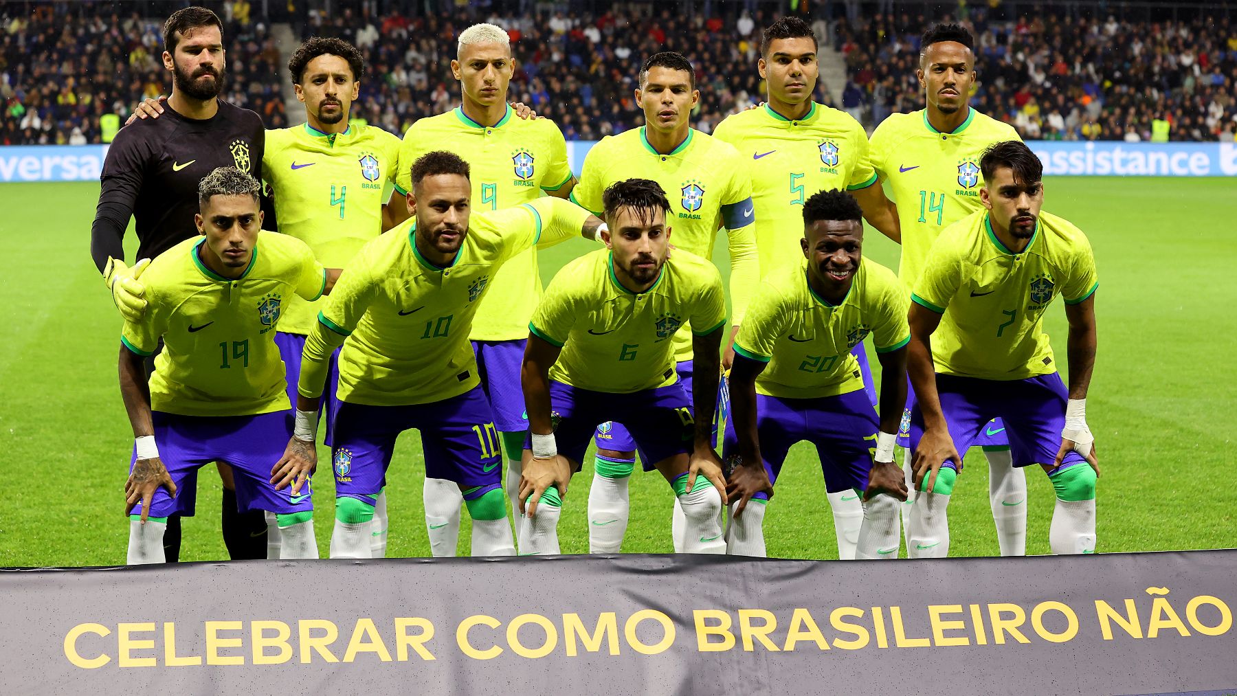 Los jugadores de Brasil antes de un partido. (Getty)